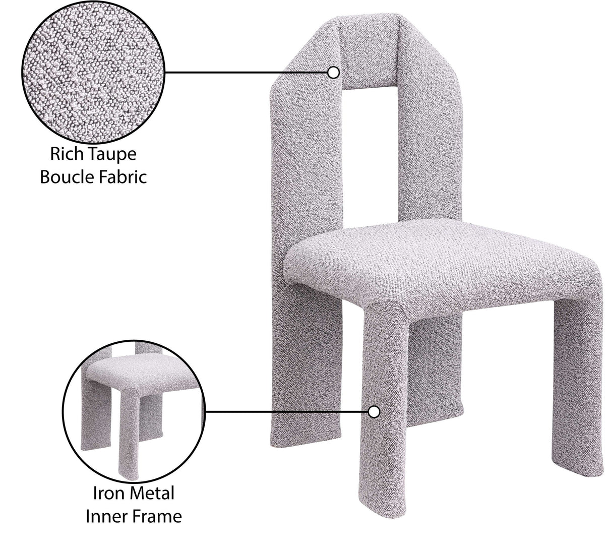 Bennett - Boucle Dining Chair (Set of 2) - Taupe