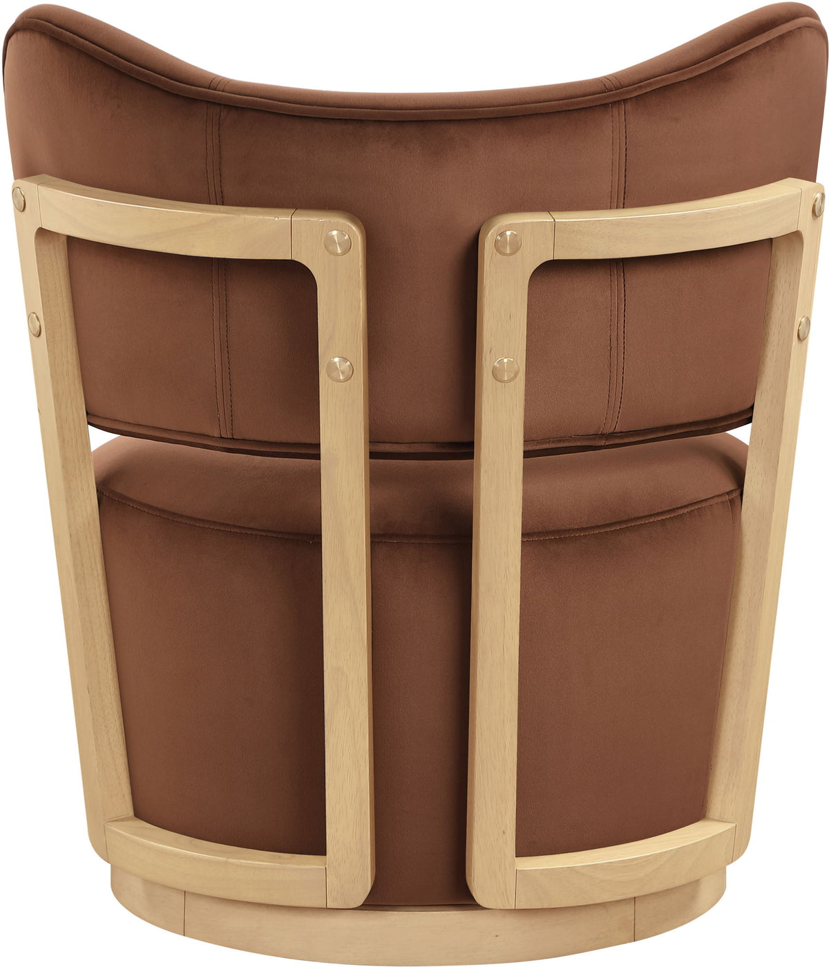 Elara - Velvet Upholstered Swivel Accent Chair - Stained Natural