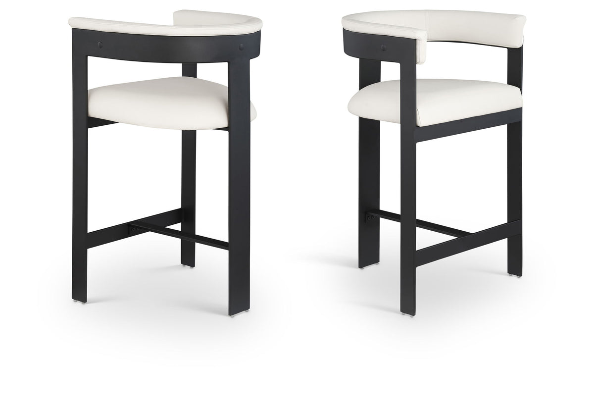 Romeo - Faux Leather Counter Stool With Black Base (Set of 2)