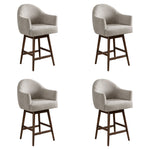 Jaxon - Brown Solid Wood Upholstered 26" Counter Height Swivel Barstool