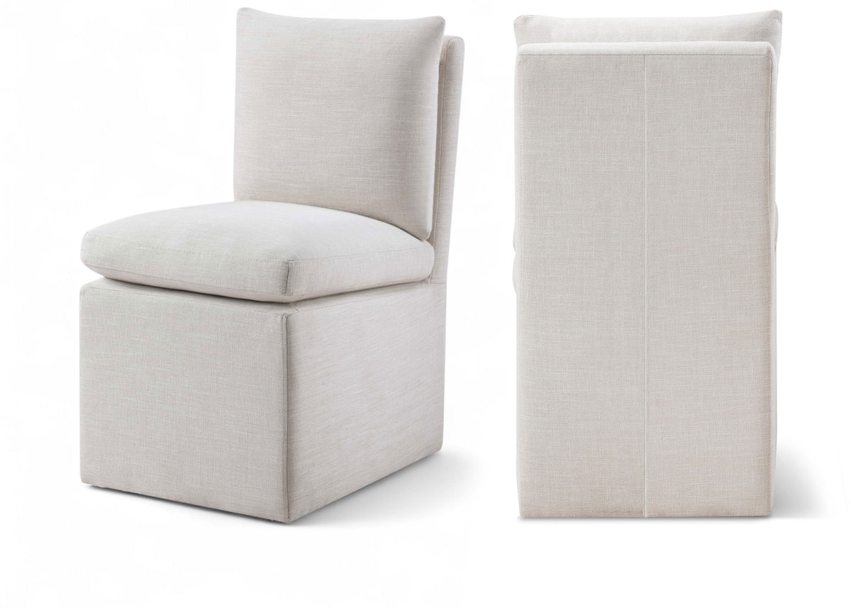 Nelori - Linen Textured Performance Fabric Upholstered Dining Chair (Set of 2)