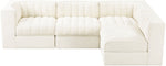 Rummi - Velvet Performance Fabric Upholstered 4 Piece Modular Sectional
