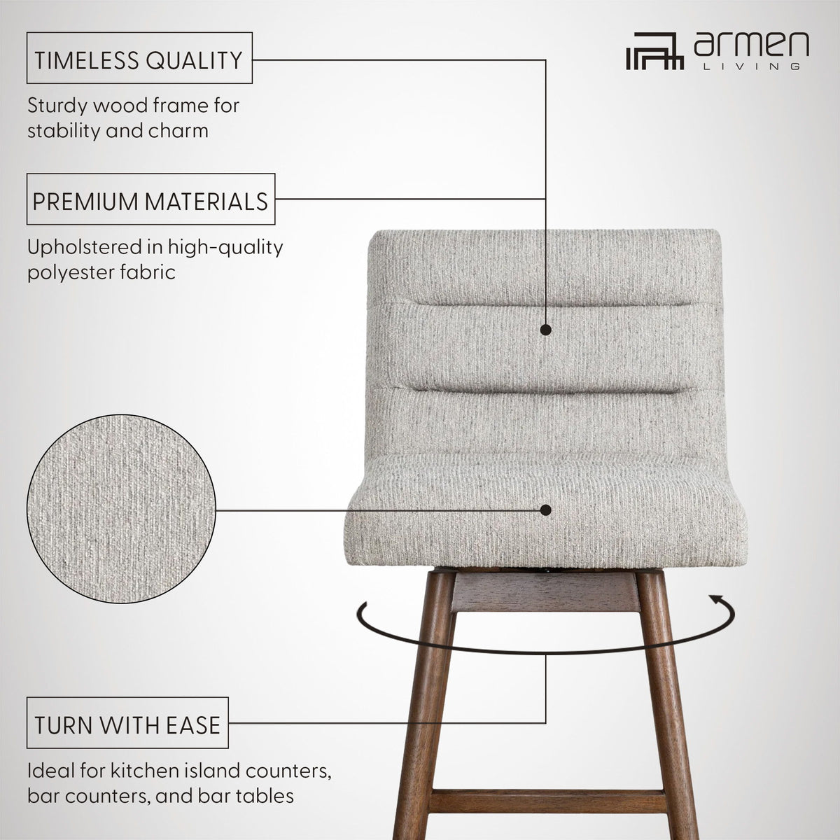 Elias - Swivel Counter Stool