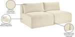 Shaggy - 2 Seat Modular Armless Sofa