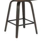Vienna - 35.5" Swivel Counter Height Square Back Wood Bar Stool With Faux Leather Seat