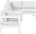 Nizuc - Outdoor Patio 5 Piece Modular Sectional With White Frame