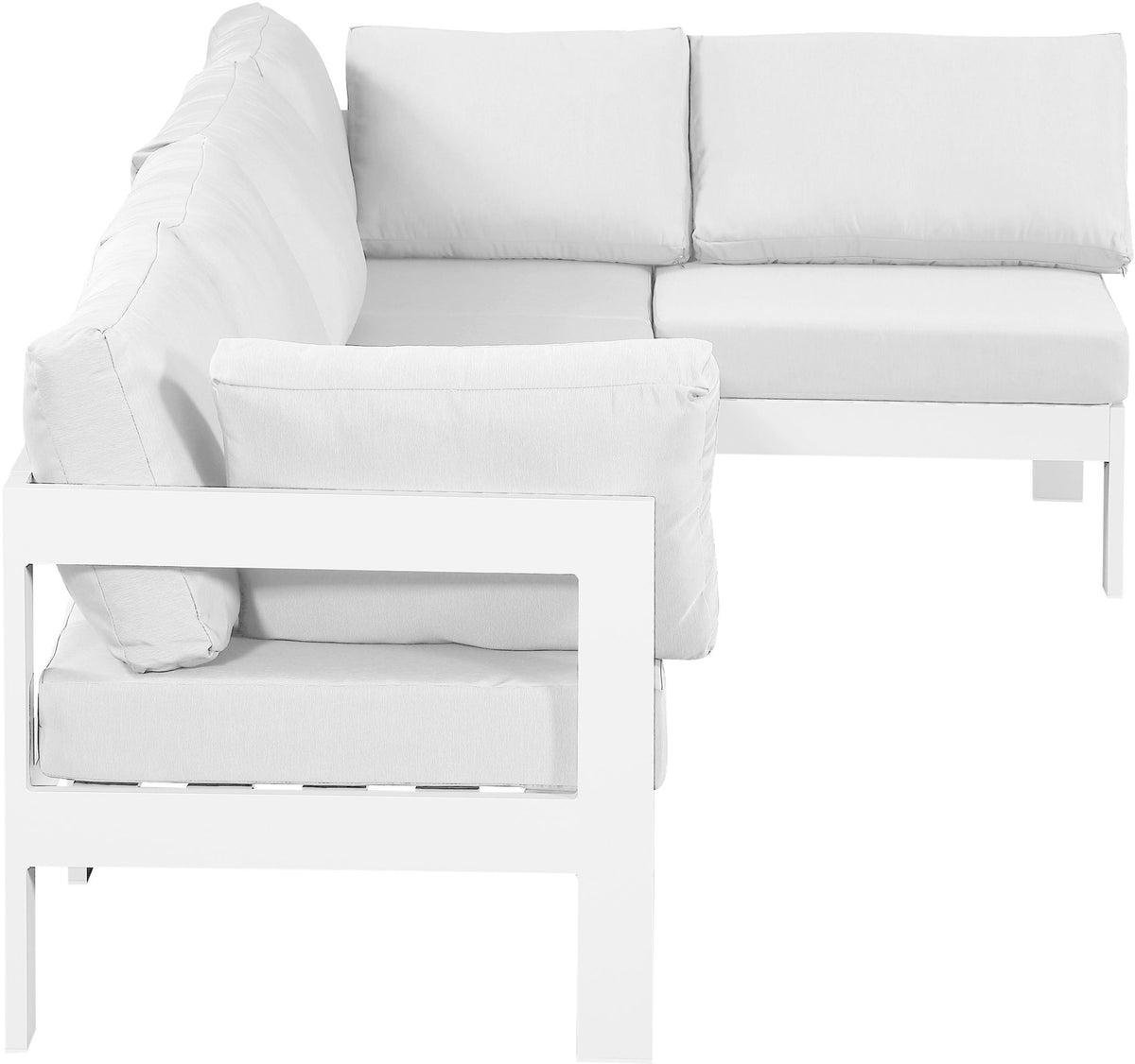Nizuc - Outdoor Patio 5 Piece Modular Sectional With White Frame