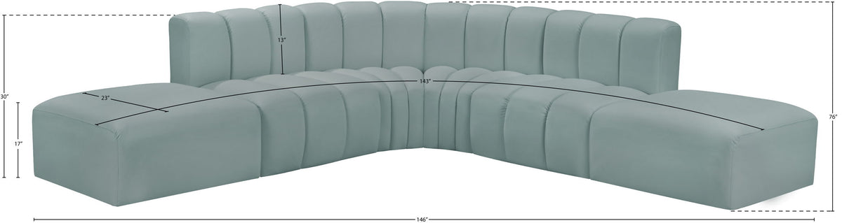 Arc - Faux Leather 6 Piece Corner Modular Sofa