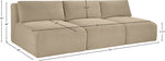 Shaggy - Fabric 3 Seat Modular Armless Sofa