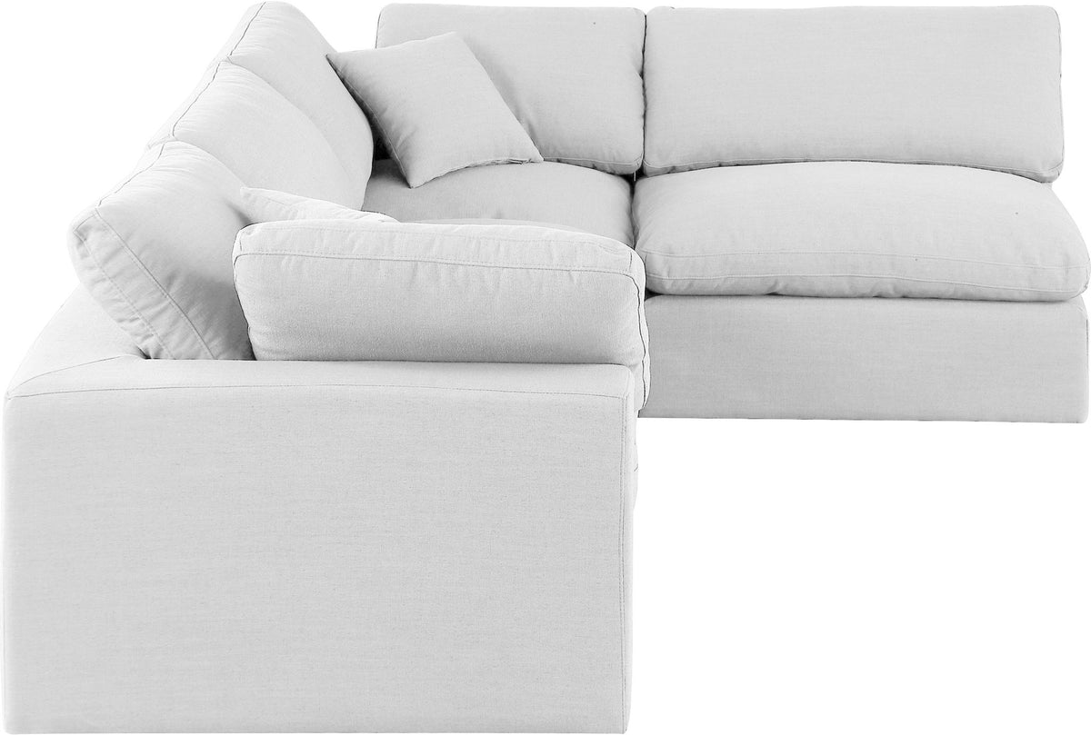 Comfy - 4 Piece Linen Fabric Modular Armless Sectional