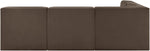 Rummi - Armless Velvet Performance Fabric Upholstered 4 Piece Modular Sectional
