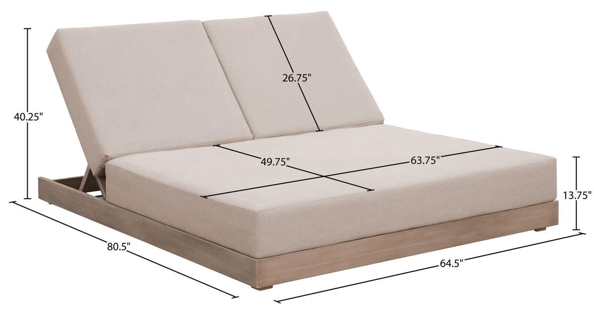 Solace - Olefin Performance Fabric Outdoor Patio Double Lounge Chair