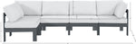 Nizuc - Outdoor Patio 5 Piece Modular Sectional With Gray Frame