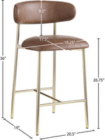 Lupita - Counter Stool With Brushed Gold Frame (Set of 2)