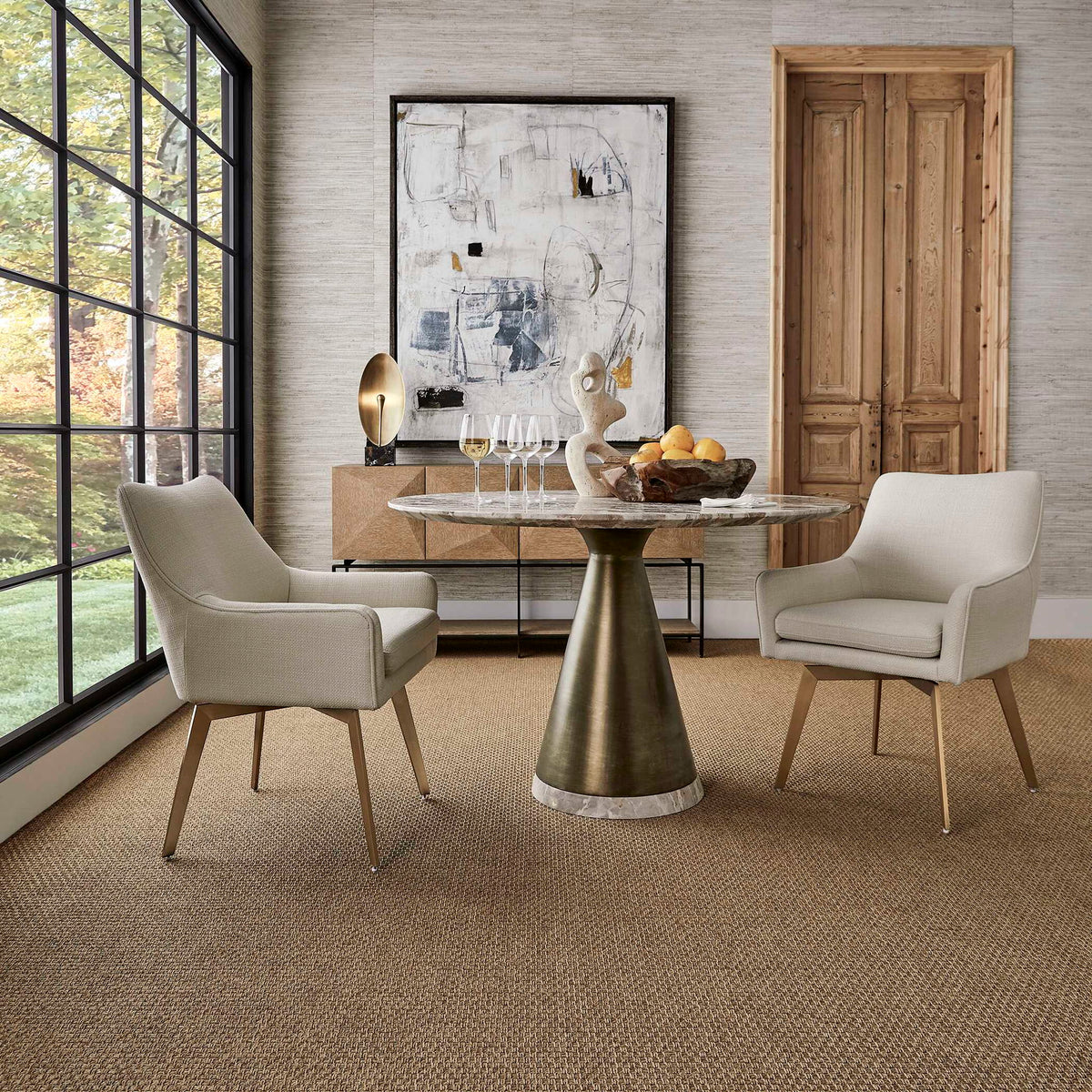 Conical - Dining Table - Bronze / White