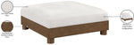 Turin - Chenille Fabric Upholstered Modular Ottoman - Walnut Base