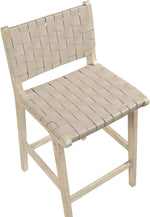 Entwine - Vegan Leather Upholstered Counter Stool - Painted Natural