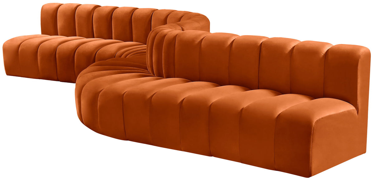Arc - Velvet 8 Piece Curved Modular Sofa