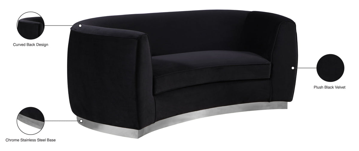Julian - Loveseat with Chrome Base