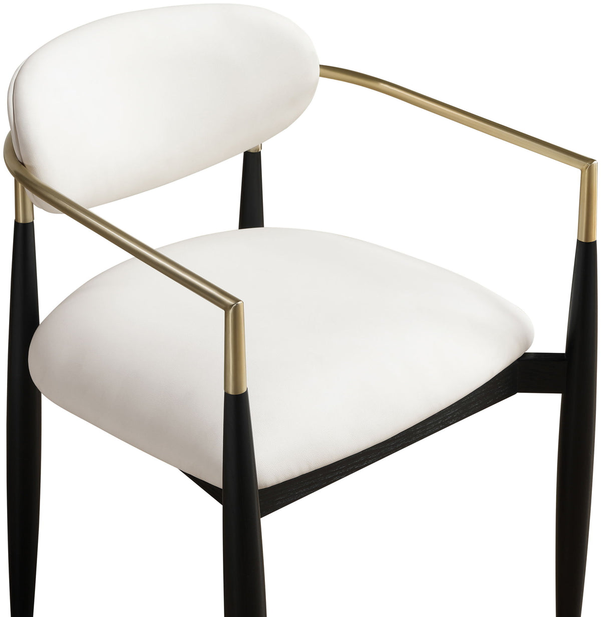 Riccio - Faux Leather Dining Arm Chair (Set of 2) - Black And Gold Frame