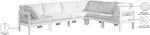 Nizuc - Outdoor Patio 6 Piece Modular Sectional With White Frame