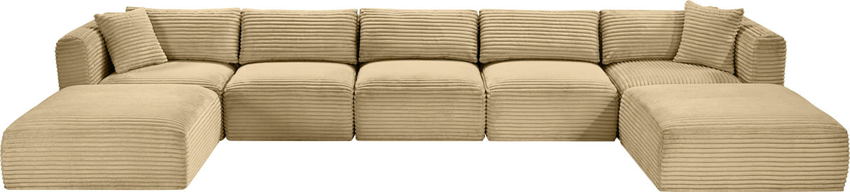 Shaggy - 7 Piece Modular Sectional With 2 Ottomans