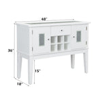 Elizaveta - Server - Faux Crystal Diamonds & White High Gloss