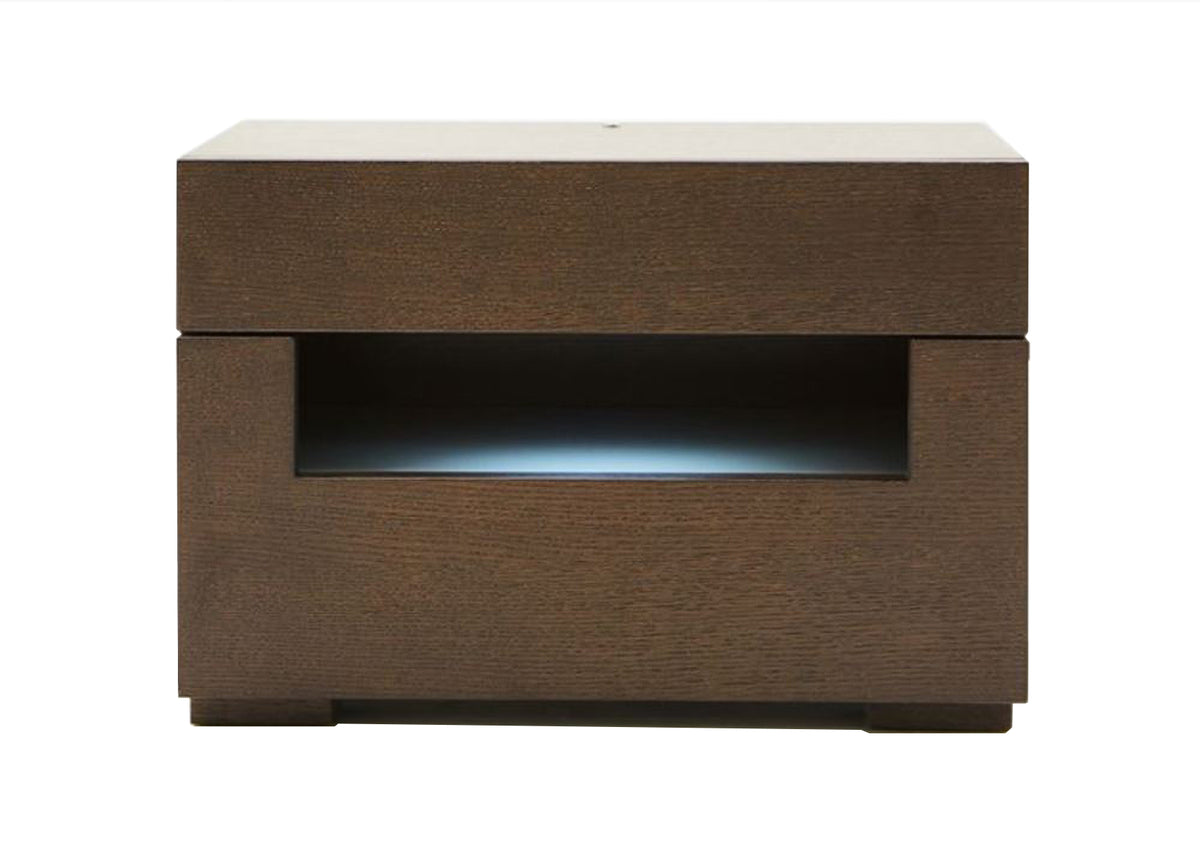 Ceres Modern Brown Oak and Grey Nightstand by VIG Furniture - View 1