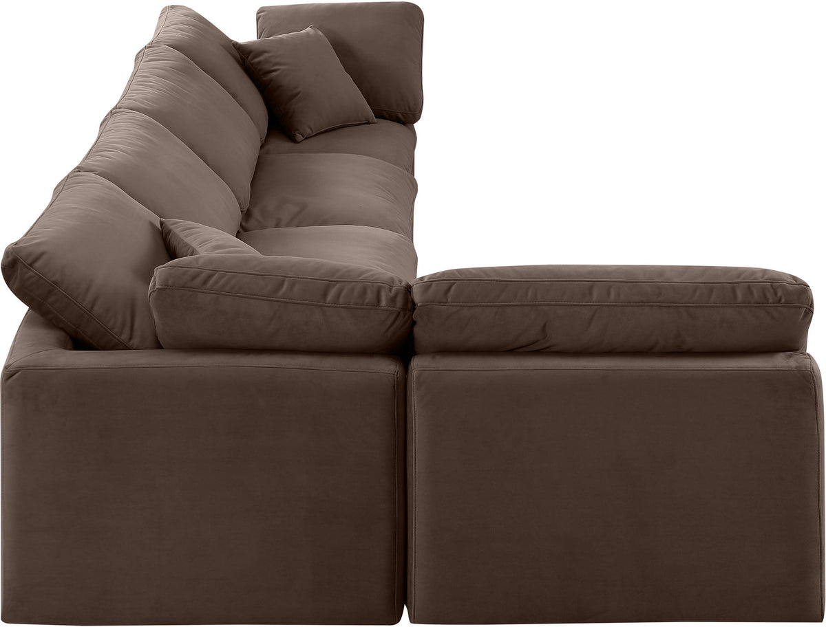 Indulge - Velvet 5 Piece Modular Sectional