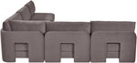 Hammond - Velvet Performance Fabric Upholstered 5 Piece Armless Sectional