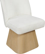 Marlowe - Linen Textured Fabric Upholstered Swivel Dining Side Chair - Stained Natural
