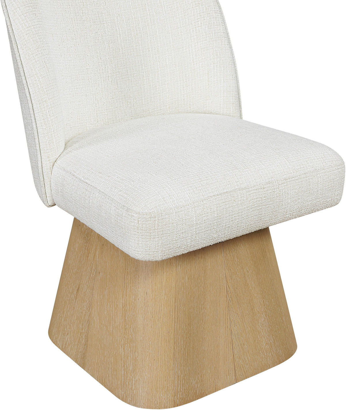 Marlowe - Linen Textured Fabric Upholstered Swivel Dining Side Chair - Stained Natural