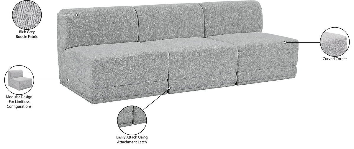 Ollie - 3 Seat Armless Modular Sofa