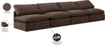 Indulge - Velvet 4 Seat Modular Armless Sofa