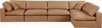 Comfy - 5 Piece Faux Leather Modular Sectional