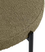 Beacon - Boucle Fabric Dining Chair With Black Legs (Set of 2) - Olive Green