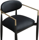 Riccio - Faux Leather Dining Arm Chair (Set of 2) - Black And Gold Frame