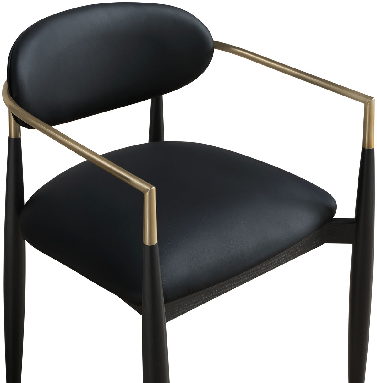 Riccio - Faux Leather Dining Arm Chair (Set of 2) - Black And Gold Frame