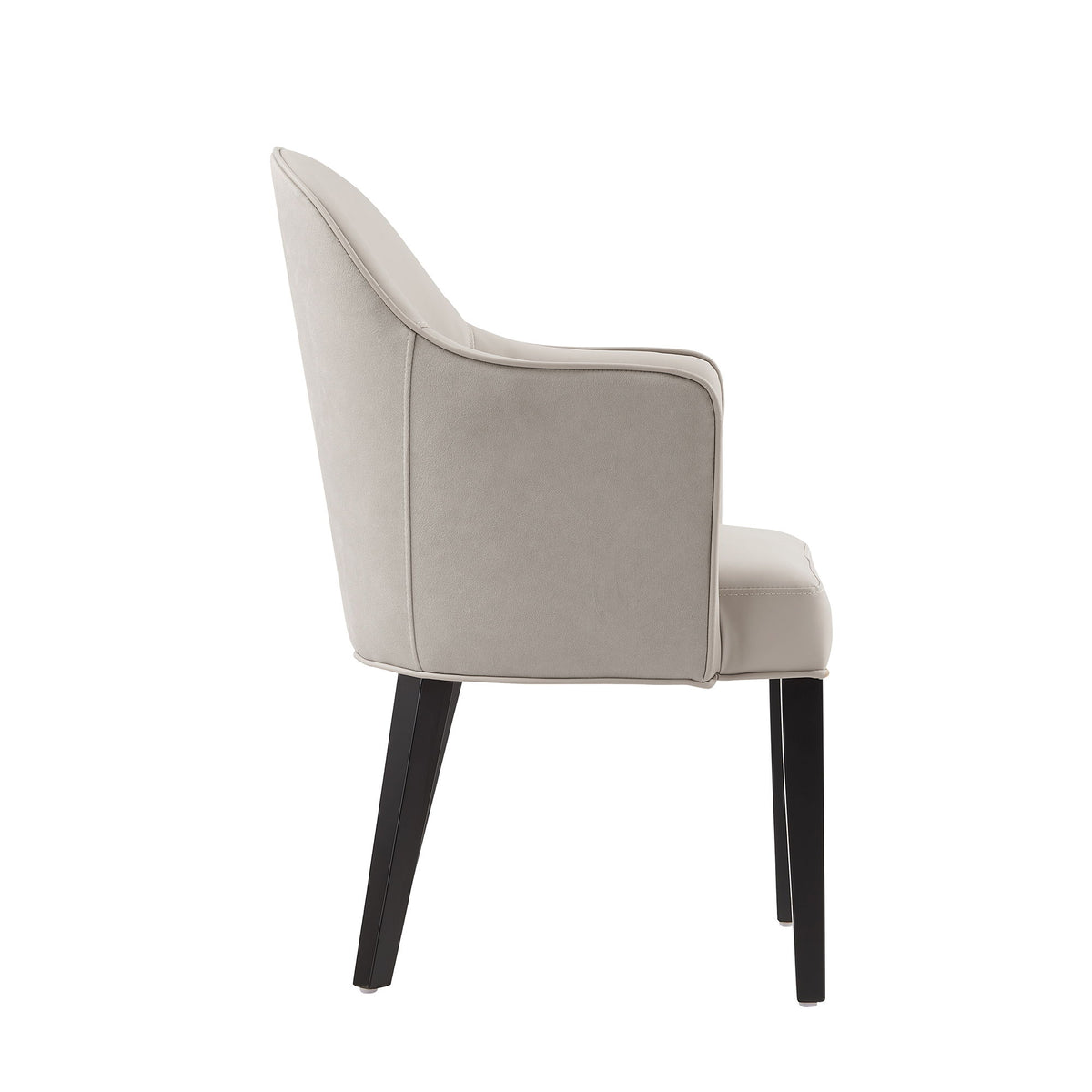Hillman - Armchair, Vegan Leather And Velvet - Light Gray