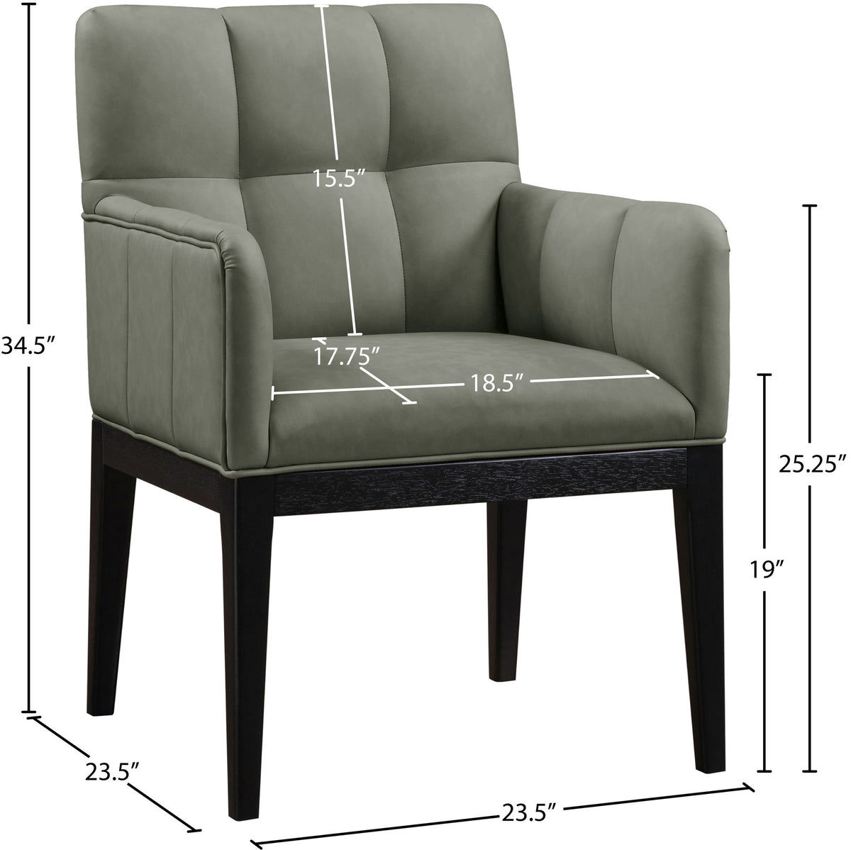 Adrian - Dining Arm Chair (Set of 2) - Black Legs