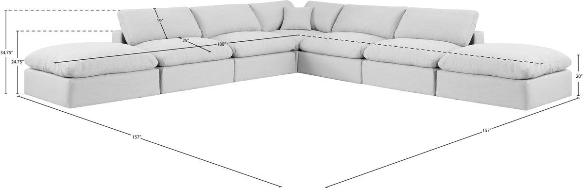 Comfy - 7 Piece Linen Modular Corner Sectional