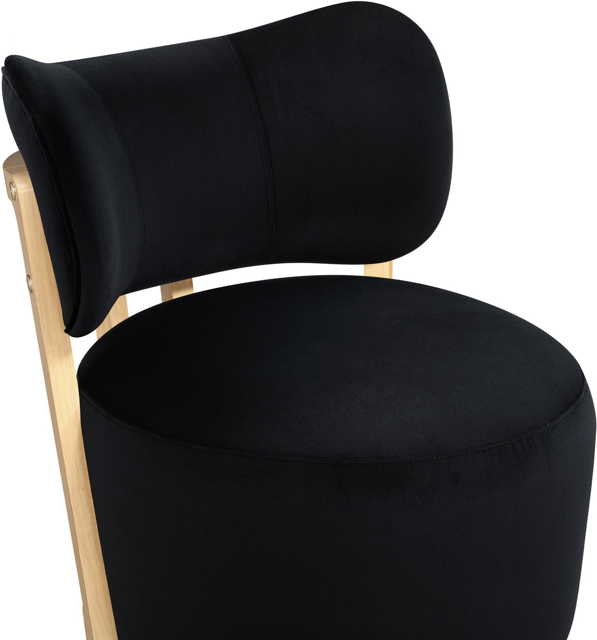 Elara - Velvet Upholstered Swivel Accent Chair - Stained Natural
