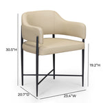 Sezanne - Vegan Leather Dining Chair - Taupe