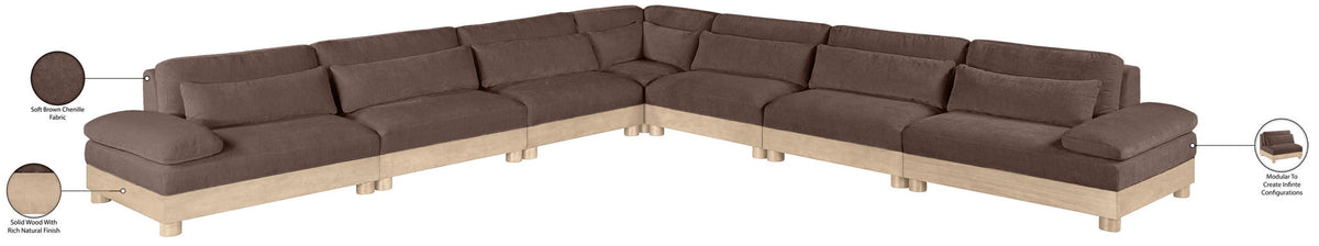 Turin - Chenille Fabric Upholstered Modular Sectional - Brown