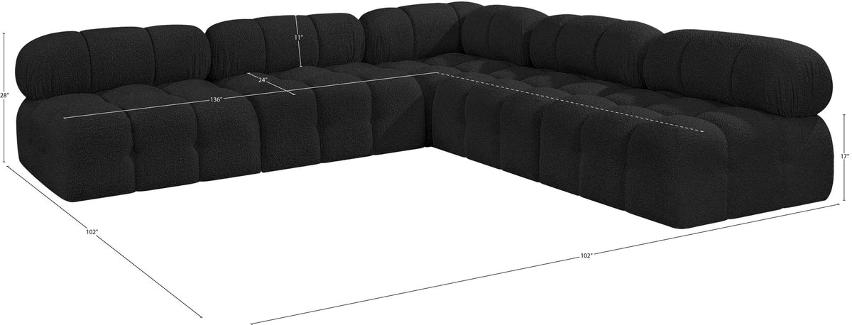Ames - 5 Piece Fabric Modular Corner Sectional