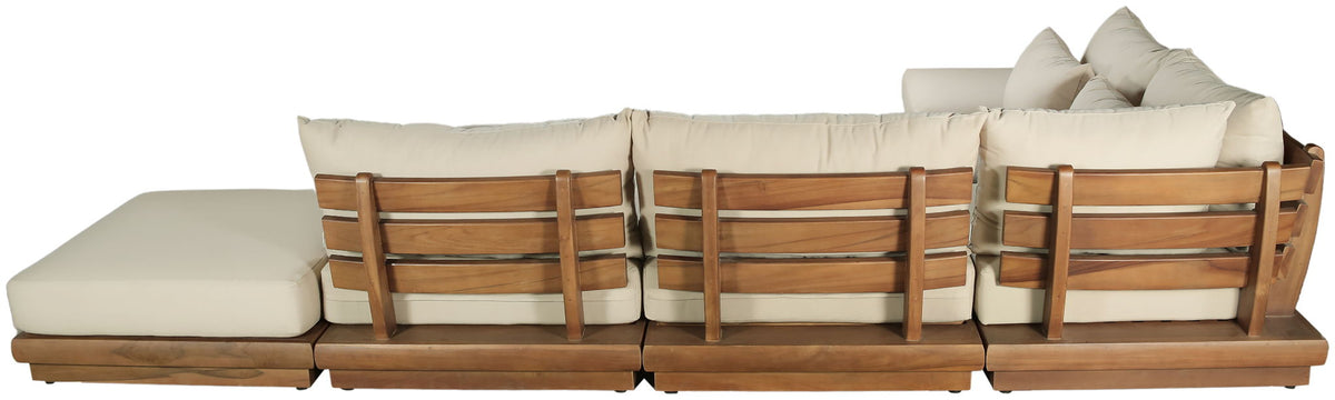 Mirella - 6 Piece Water Resistant Fabric Upholstered Outdoor Patio Modular Sectional
