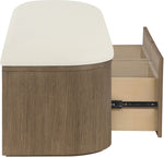 Velden - Upholstered Storage Bench With Stained Brown Base
