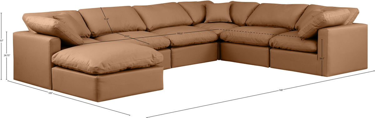 Indulge - Faux Leather 7 Piece Modular Sectional