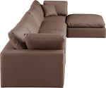 Comfy - 5 Piece Faux Leather Modular Sectional With Chaise