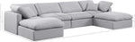 Indulge - Linen 6 Piece Modular Double Chaise Sectional